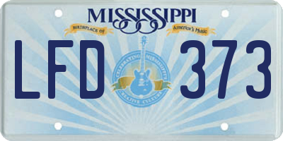MS license plate LFD373