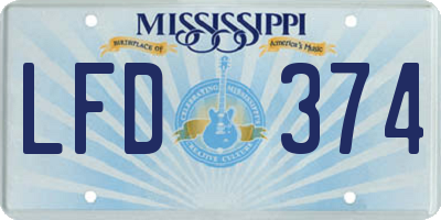 MS license plate LFD374