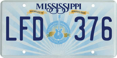 MS license plate LFD376