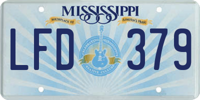 MS license plate LFD379