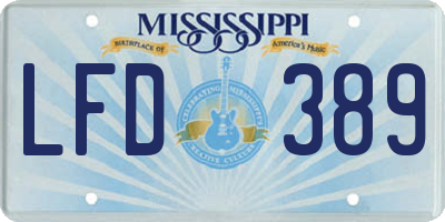 MS license plate LFD389