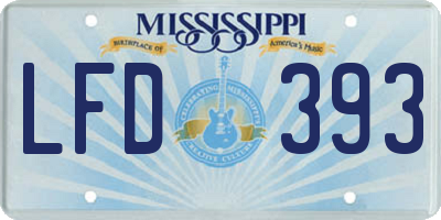 MS license plate LFD393