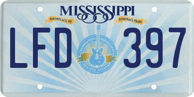 MS license plate LFD397