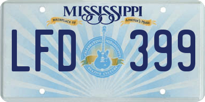 MS license plate LFD399