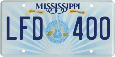 MS license plate LFD400