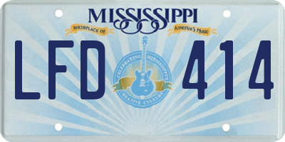 MS license plate LFD414