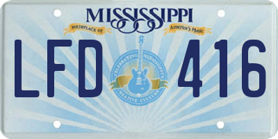 MS license plate LFD416