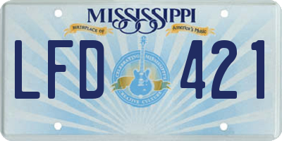 MS license plate LFD421