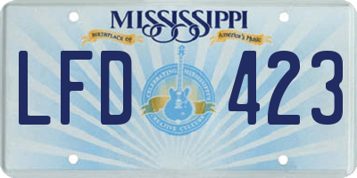 MS license plate LFD423