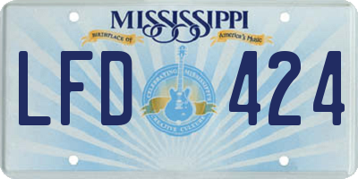MS license plate LFD424