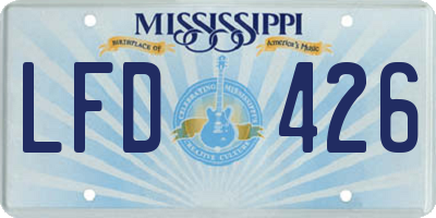 MS license plate LFD426