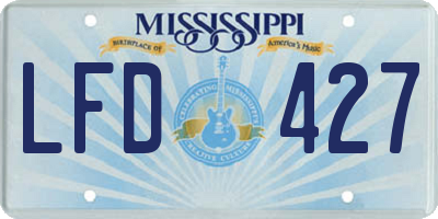 MS license plate LFD427