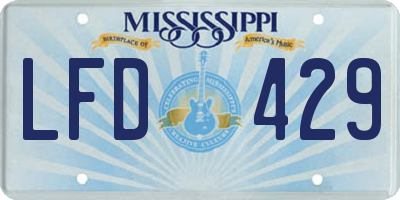 MS license plate LFD429