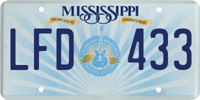 MS license plate LFD433