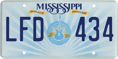 MS license plate LFD434
