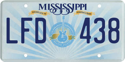 MS license plate LFD438