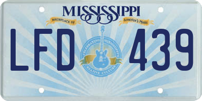 MS license plate LFD439