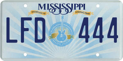 MS license plate LFD444