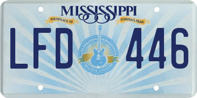 MS license plate LFD446
