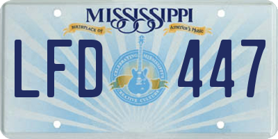 MS license plate LFD447