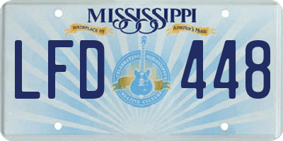 MS license plate LFD448
