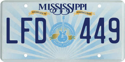 MS license plate LFD449