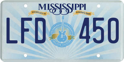 MS license plate LFD450