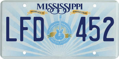 MS license plate LFD452