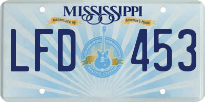 MS license plate LFD453