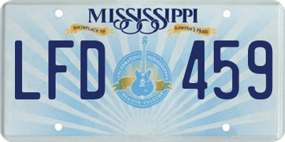 MS license plate LFD459