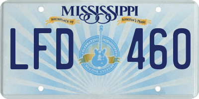 MS license plate LFD460
