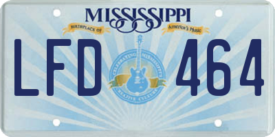 MS license plate LFD464