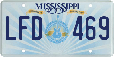 MS license plate LFD469