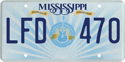 MS license plate LFD470
