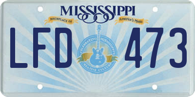 MS license plate LFD473