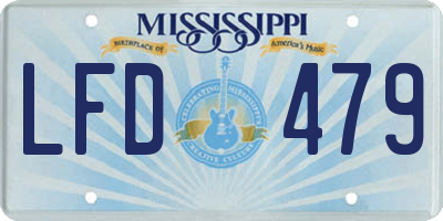 MS license plate LFD479