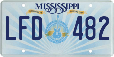 MS license plate LFD482