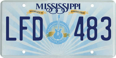 MS license plate LFD483