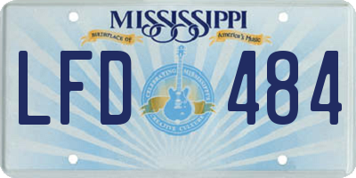 MS license plate LFD484