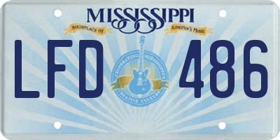 MS license plate LFD486