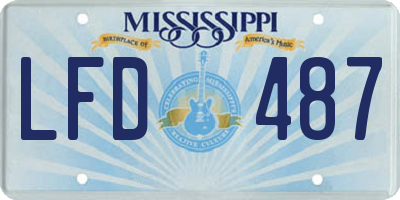 MS license plate LFD487