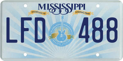 MS license plate LFD488
