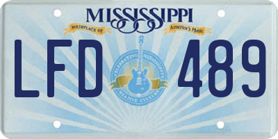 MS license plate LFD489