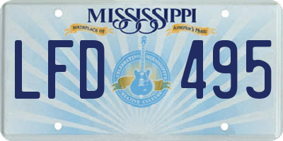 MS license plate LFD495