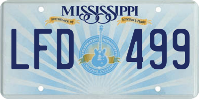 MS license plate LFD499