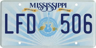 MS license plate LFD506