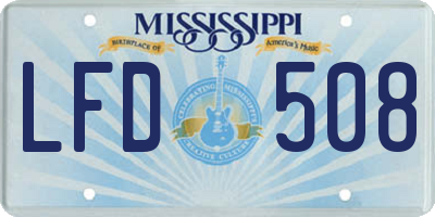 MS license plate LFD508