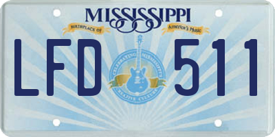 MS license plate LFD511