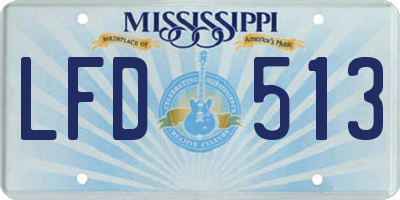 MS license plate LFD513