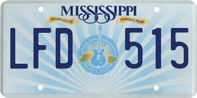 MS license plate LFD515